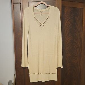 Free People - Beige Knit High-Low Sweater - Size Small